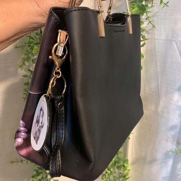 NWOT BLACK handbag with shoulder strap included. Purchased NEW but never carried - Picture 11 of 14